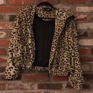 Forever 21 - Leopard print fuzzy jacket
